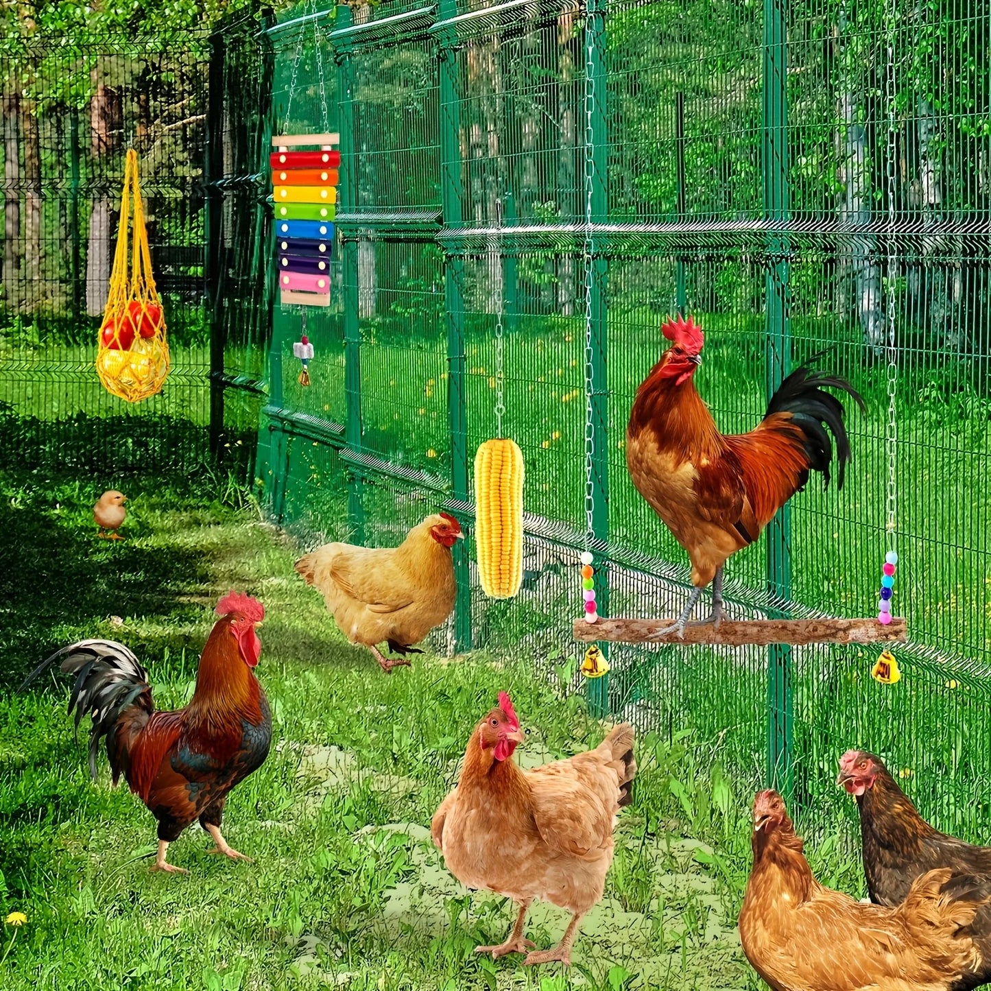 Xiangzi Small Animal Coop Accessory Set Poultry Toys