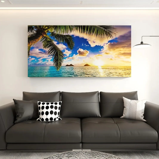 Hign-concerned Sunset Beach Canvas Print Ocean Landscape