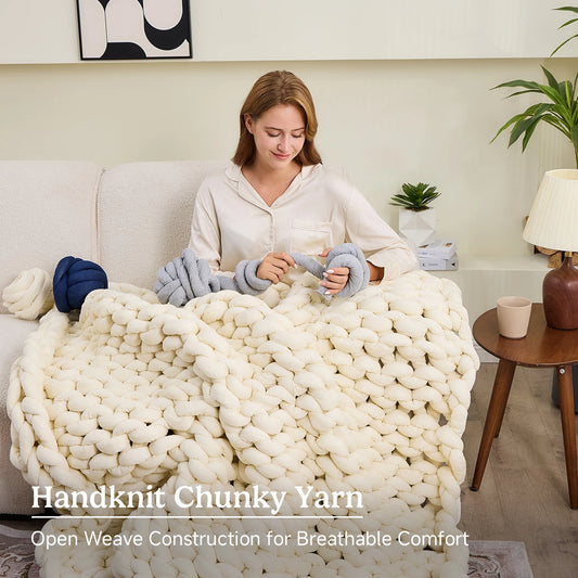 Simple Opulence Chunky Knit Weighted Blanket For Adults