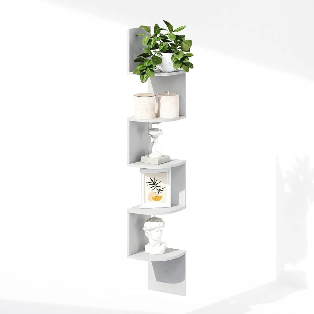 XMSJH Floating Corner Wall Mounted Composite Wood Shelves