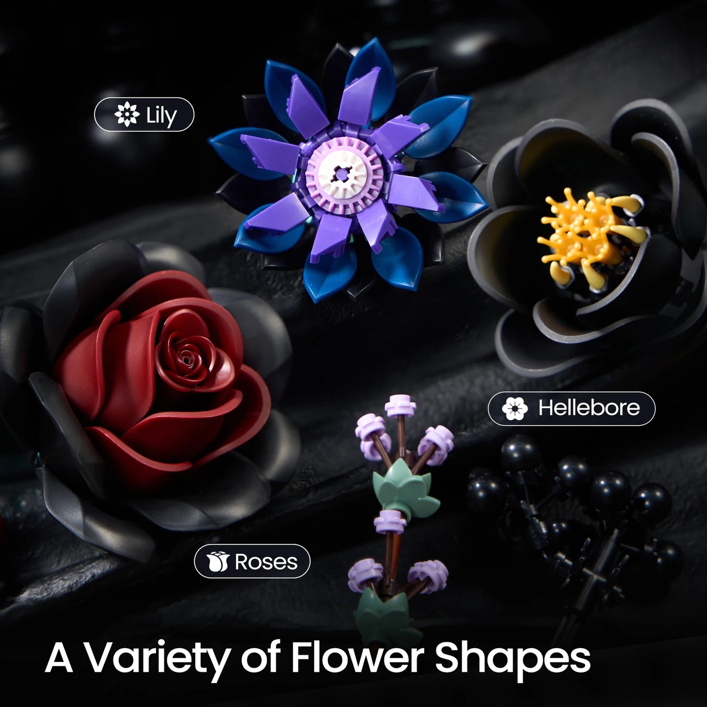 SupreOwls Bouquet Building Set Simulated Roses Flowers