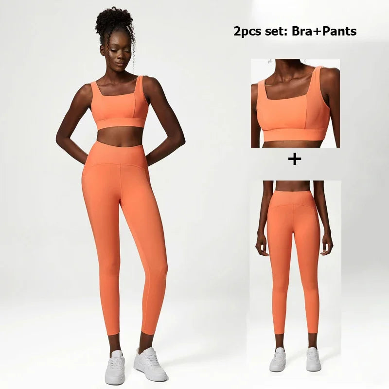 Cozokcn Women Yoga Set High Waist Leggings Jacket Pro