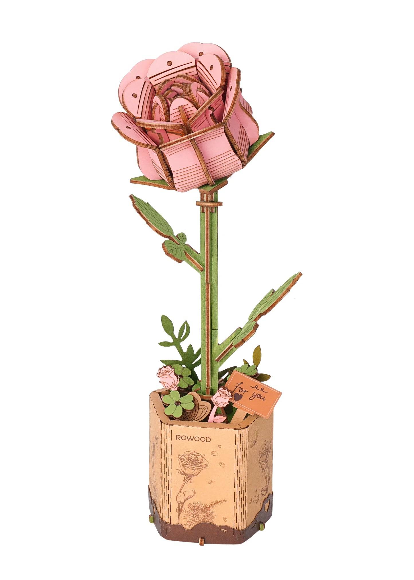 Robotime Wooden Flower Bouquet DIY Puzzle Gifts For Friends
