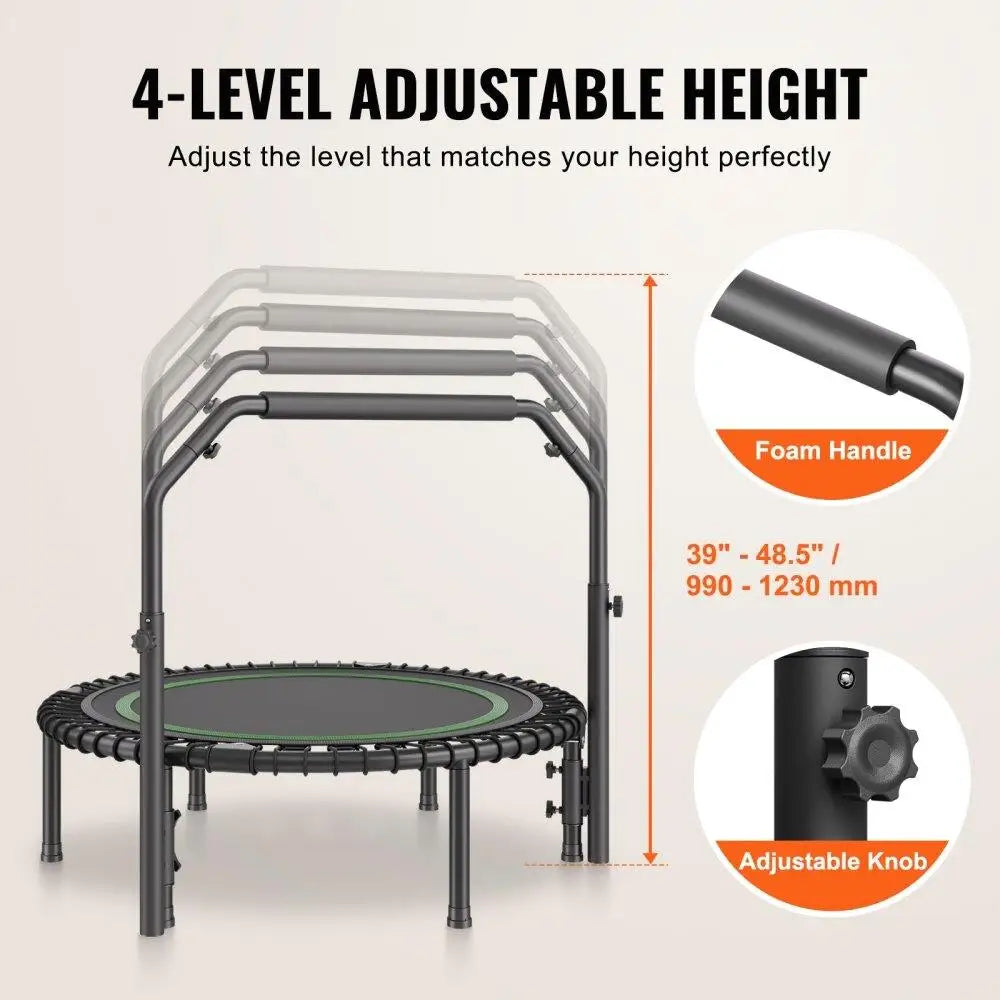 Foldable Mini Trampoline For Adults With Handle Rebounder
