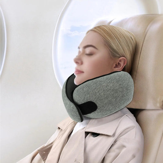 Memory Foam Travel Neck Pillow 360 Head And Chin Support