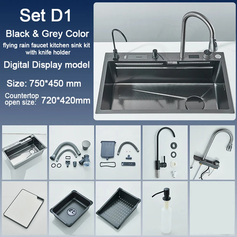 Rozin Stainless Steel Single Bowl Kitchen Sink With Faucet