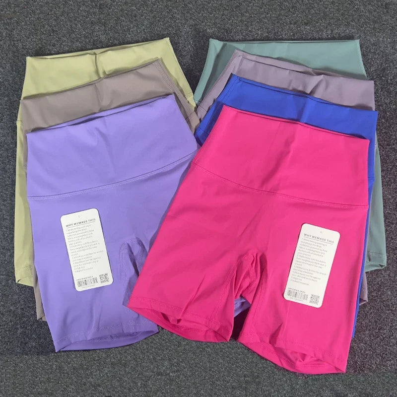 PKWYKLRECN Women's Yoga Shorts High Waist With Pockets