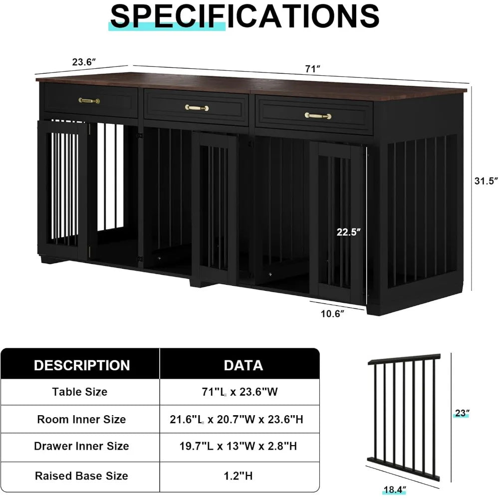 Hign-concerned Dog Crate Furniture Indoor Wooden Kennel