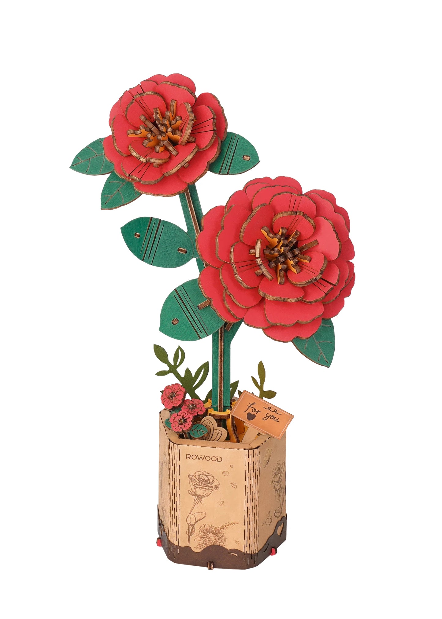 Robotime Wooden Flower Bouquet DIY Puzzle Gifts For Friends