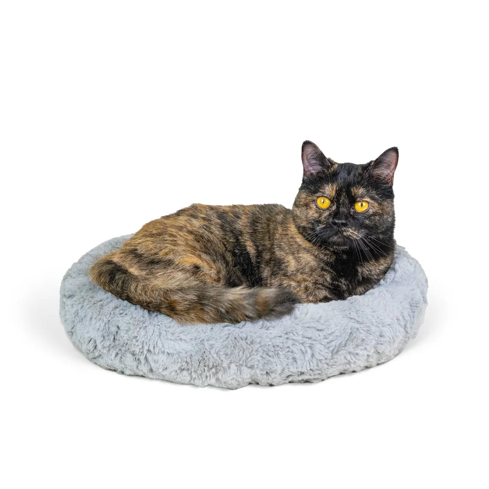 DUTRIEUX Self Warming Faux Fur Donut Cat Bed Raised Rim