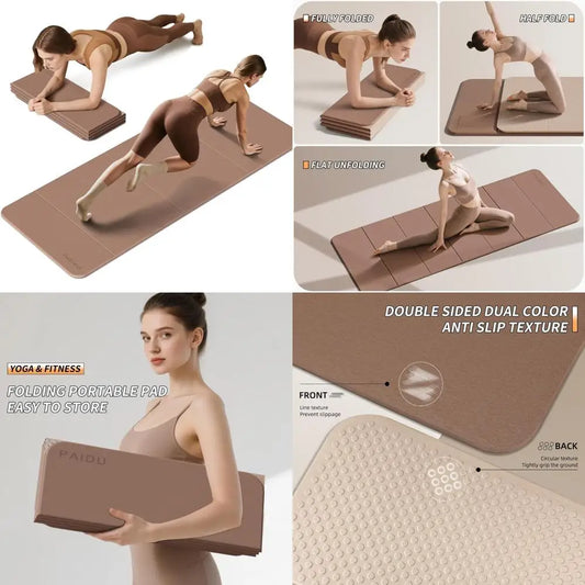 PAIDUT Non Slip Thick Foldable Yoga Mat TPE For Fitness