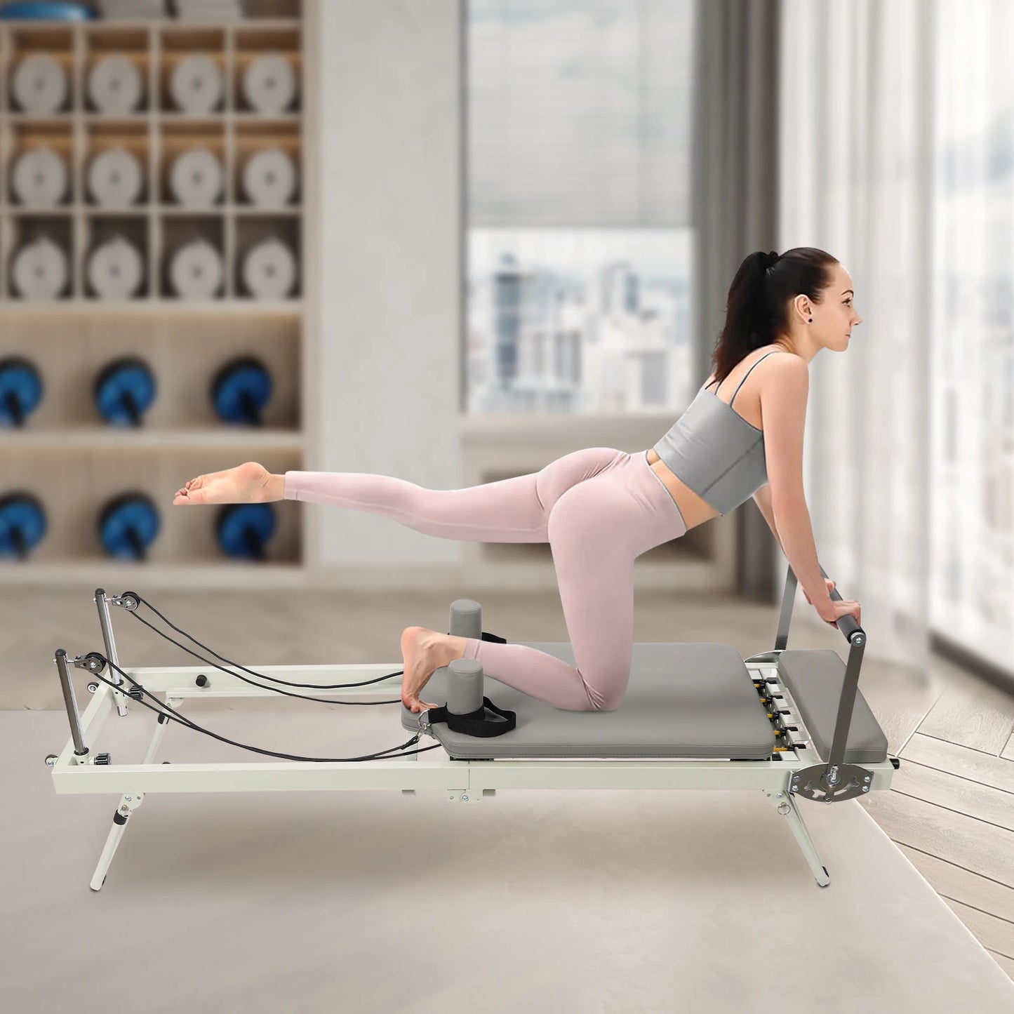 Foldable Pilates Reformer Machine For Multifunctional Yoga