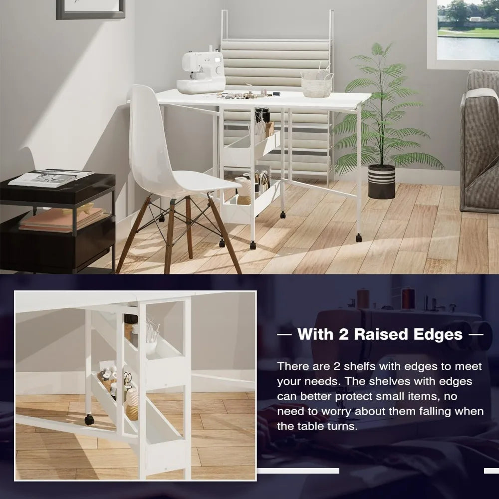 XMSJ Portable Sewing And Craft Table With Cutting Surface