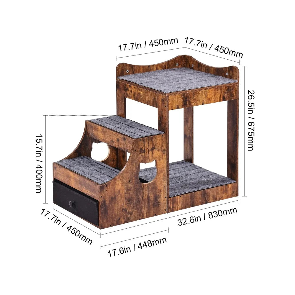 XMSJ Double-Deck Pet Bed with Detachable Steps