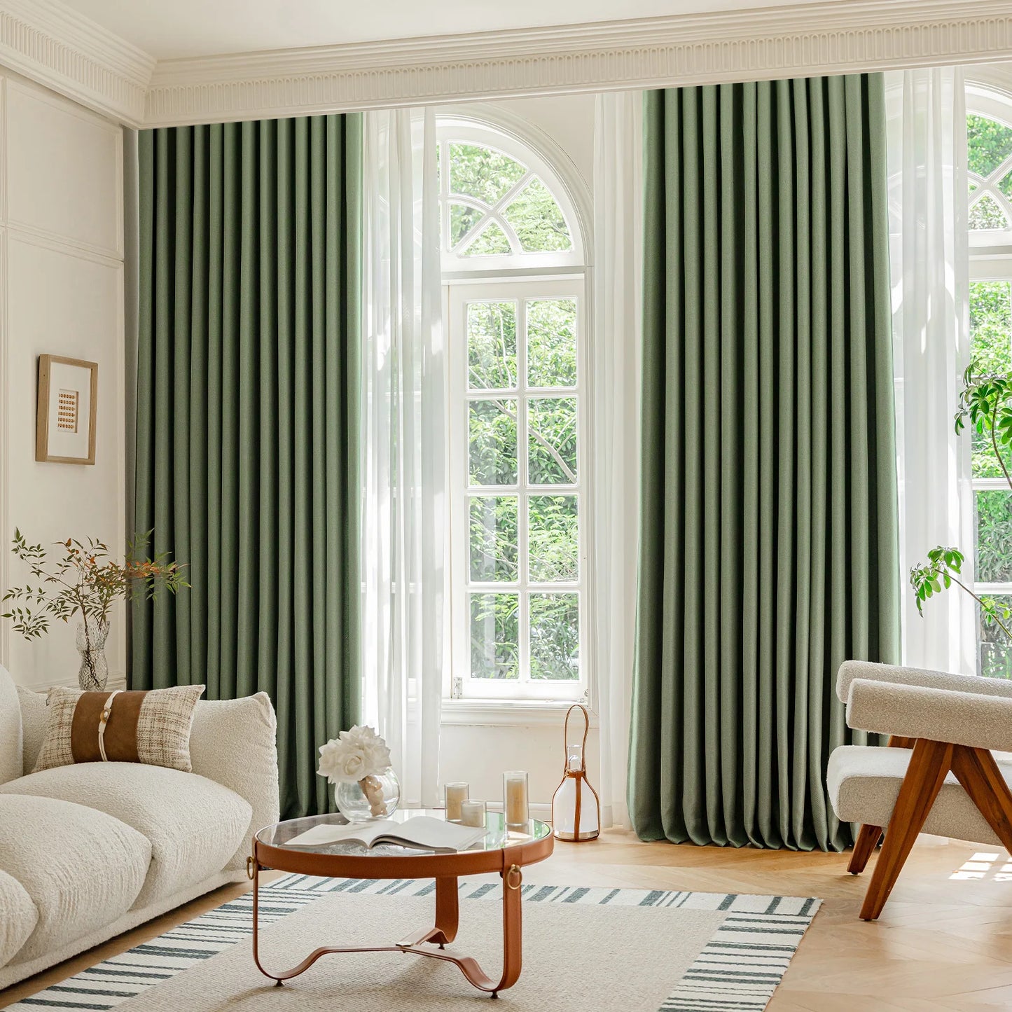 Jinchan Herringbone Grommet Curtains For Living Room