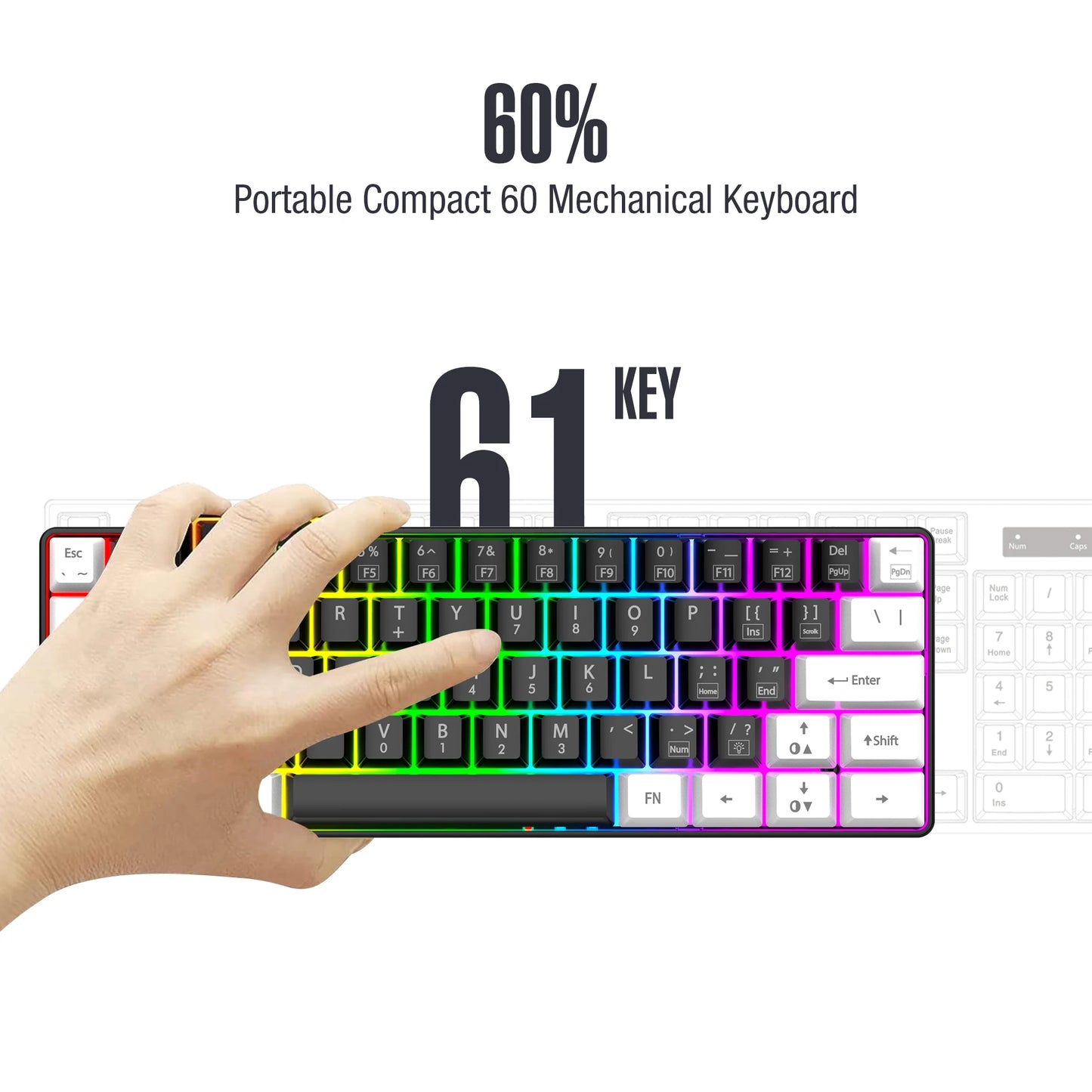 Kchibo Wired RGB Gaming Keyboard USB For PC Mac Waterproof