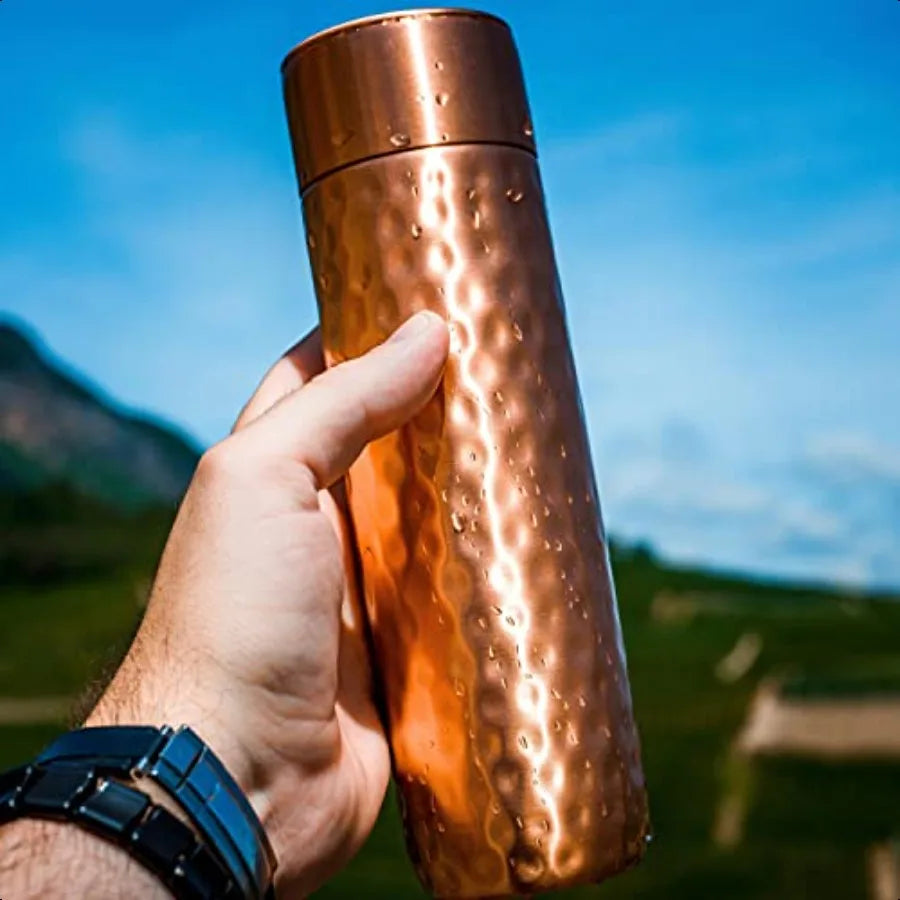 Care Hammered Copper Water Bottle Modern Design For Drinking