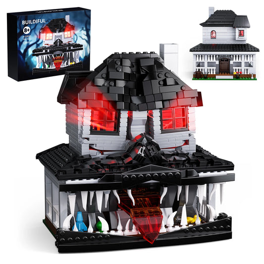 BuildMoc Haunted House LED Brick Model For Halloween Gifts