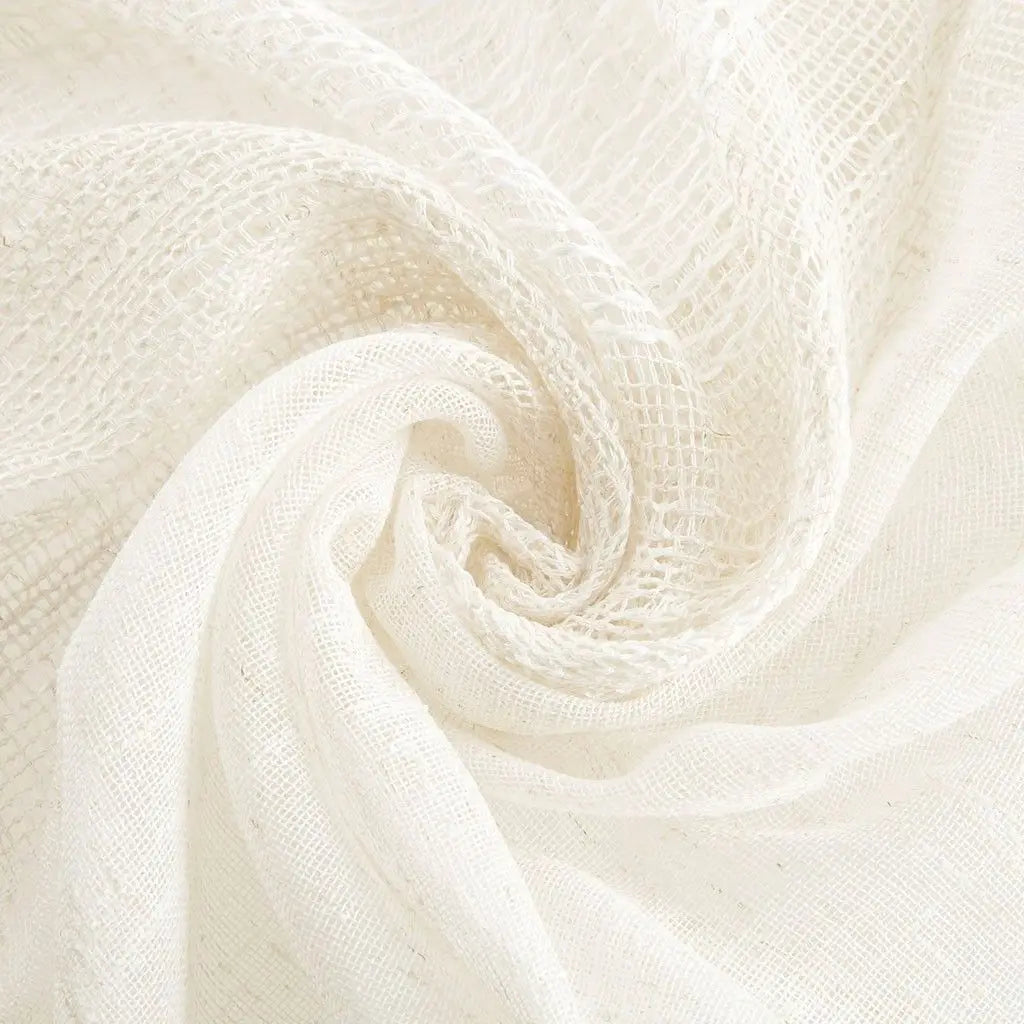 Linen Yarn Dye Sheer Curtain Panel Pair For Windows