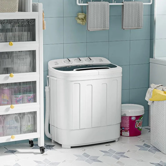 Compact Twin Tub Portable Washing Machine With Spin Cycle
