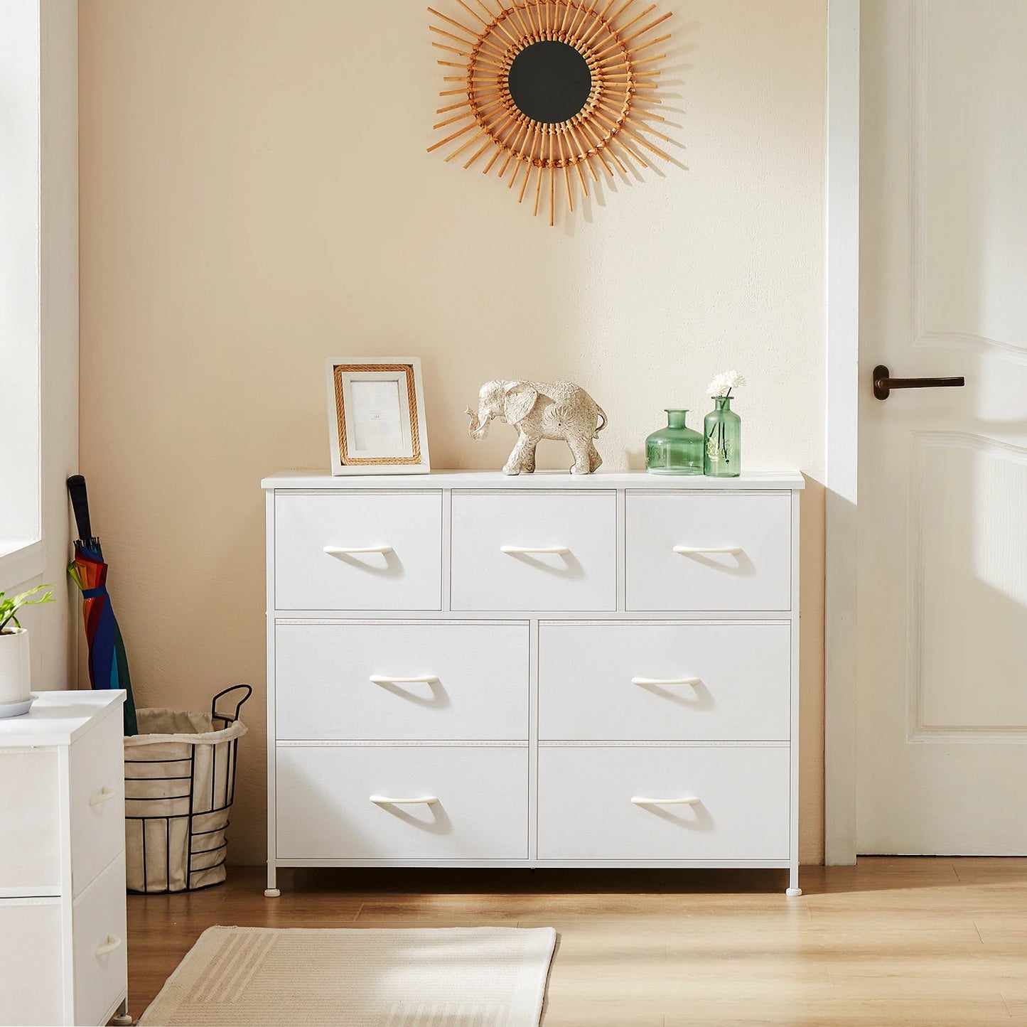 JHK Modern Wardrobe Cabinet With Fabric Drawers for Bedroom