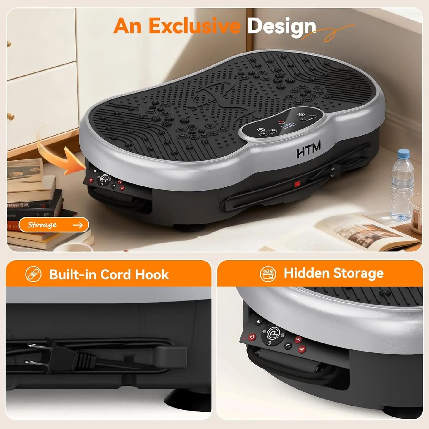 Vibration Plate Exercise Machine Silent 120 Speed Levels Calorie Tracking