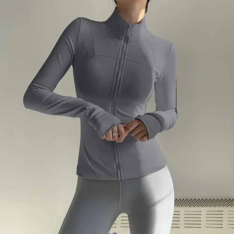 CN Women Zip Up Long Sleeve Sports Jacket Quick Dry