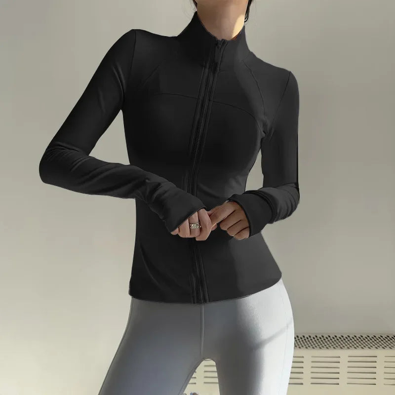 CN Women Zip Up Long Sleeve Sports Jacket Quick Dry