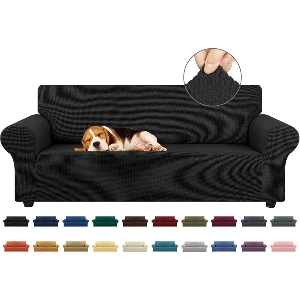 Elastic Stretch Sofa Slipcover Couch Protector 3 Cushion Furniture Cover Pet Friendly Easy Install Anti-Slip Durable Fabric
