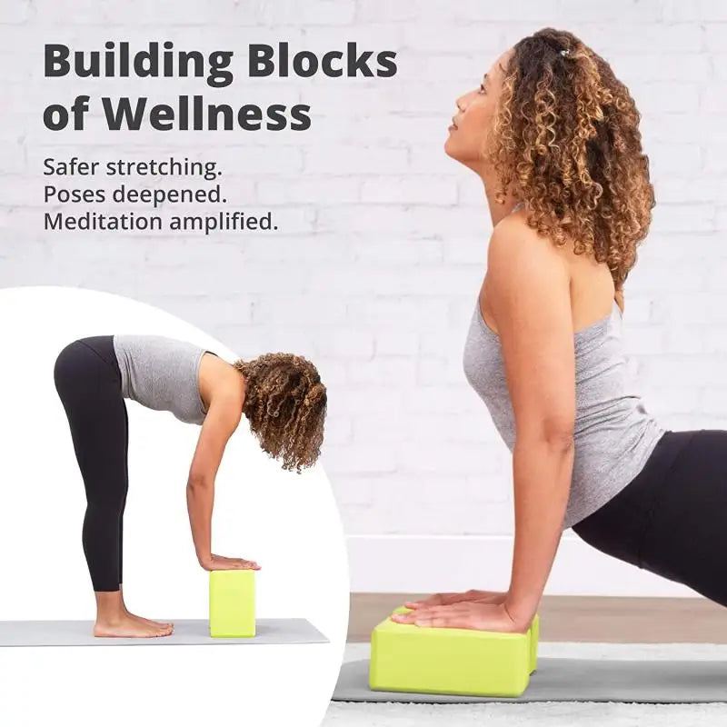 EVA Foam Yoga Blocks 2 Pack for Stretching and Training