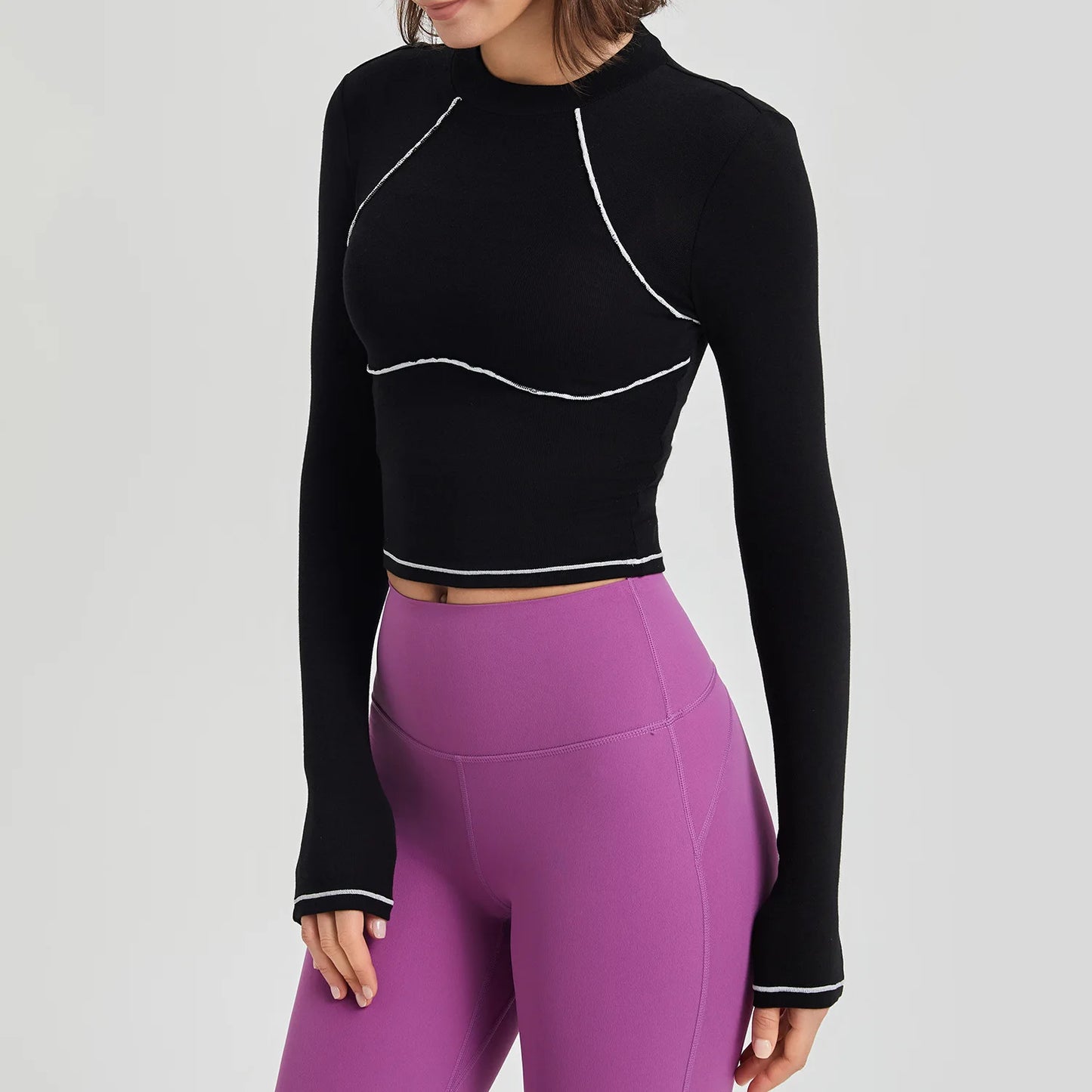 COZOKCN Long Sleeve Yoga Shirt Women Breathable Top