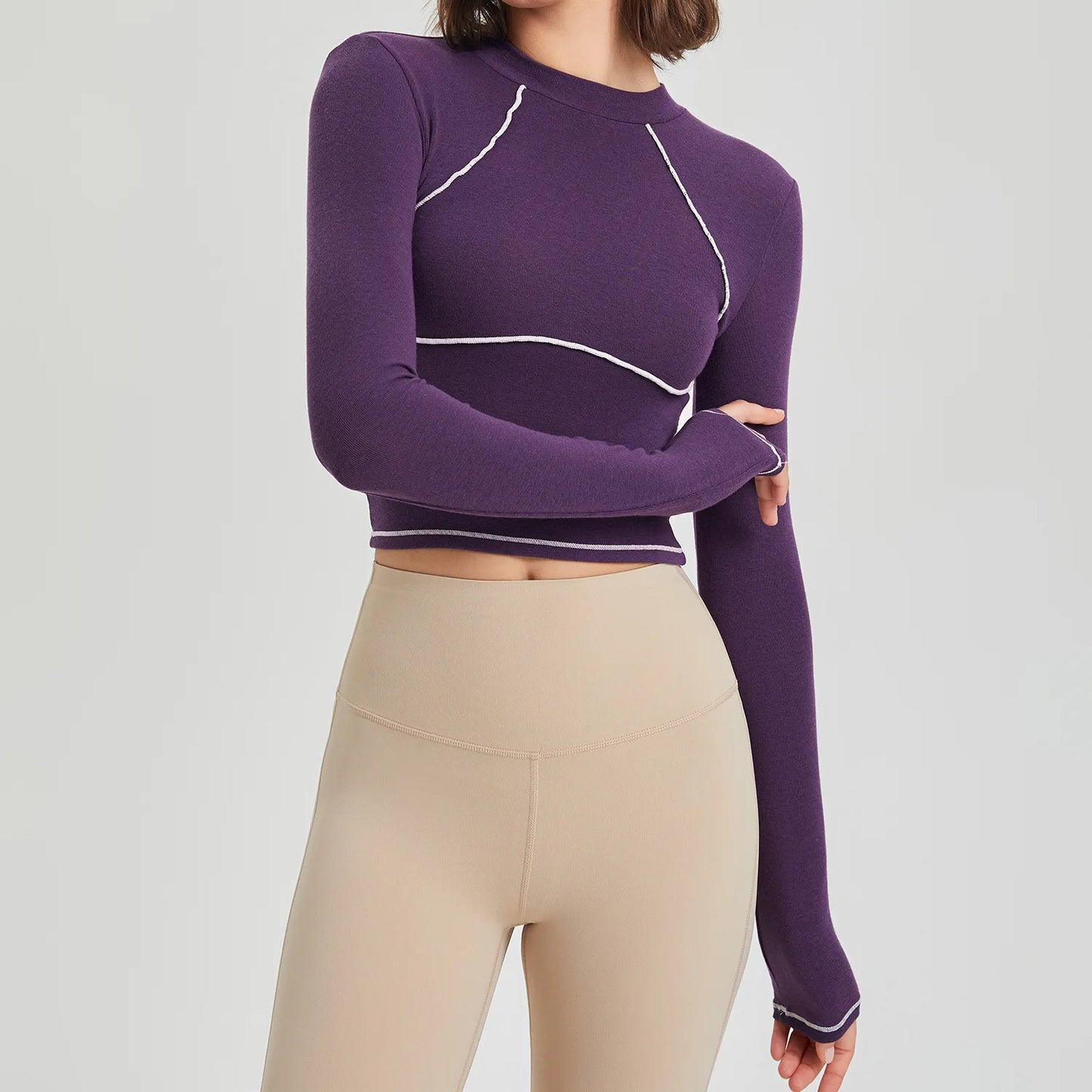 COZOKCN Long Sleeve Yoga Shirt Women Breathable Top