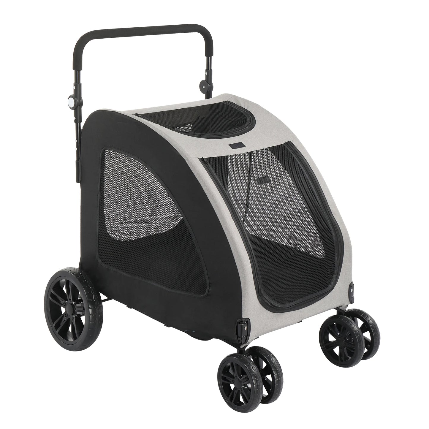 Dog Stroller Adjustable Handle Jogger Foldable Wagon 4Wheels