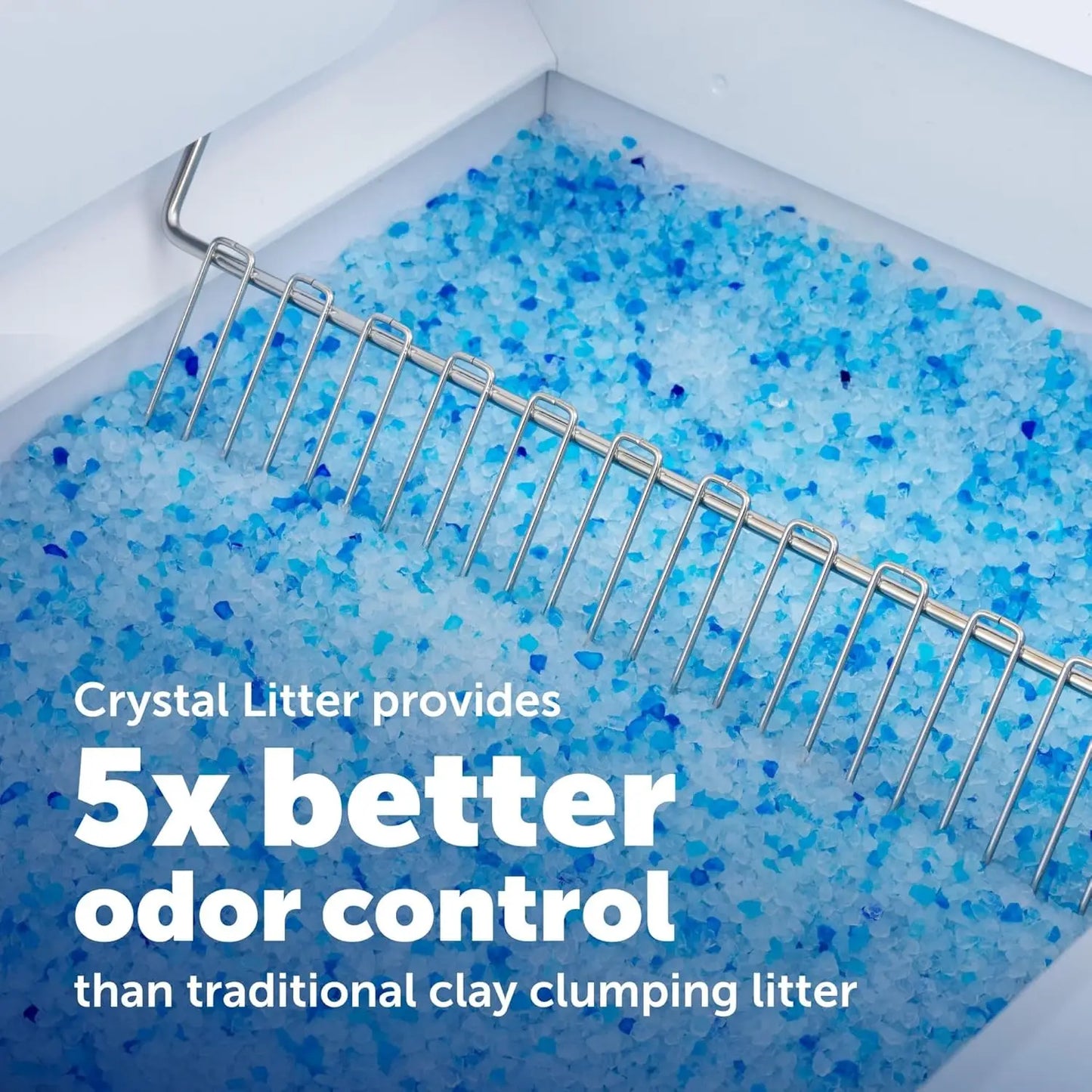 Automatic Self-Cleaning Cat Litter Box With Crystal Tray Odor Control