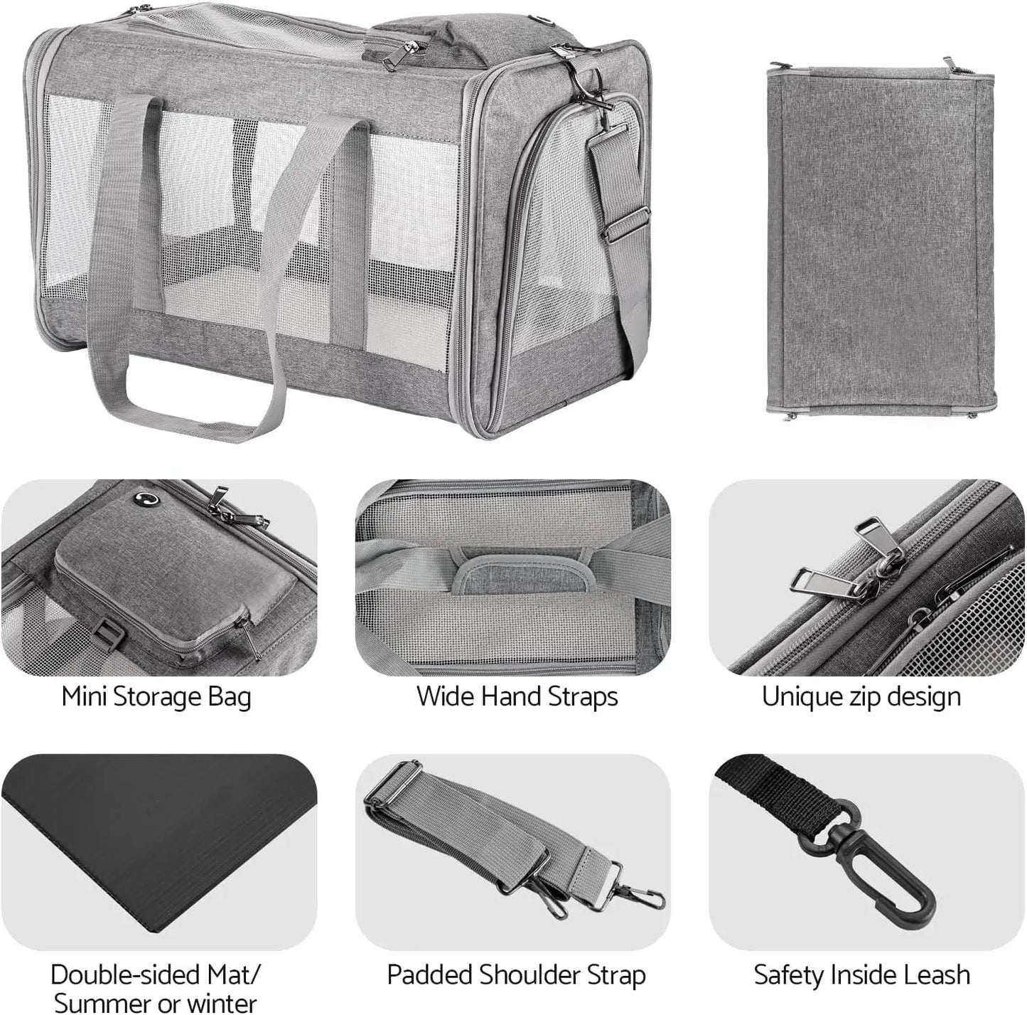 Breed Airline Approved Pet Carrier With Removable Board
