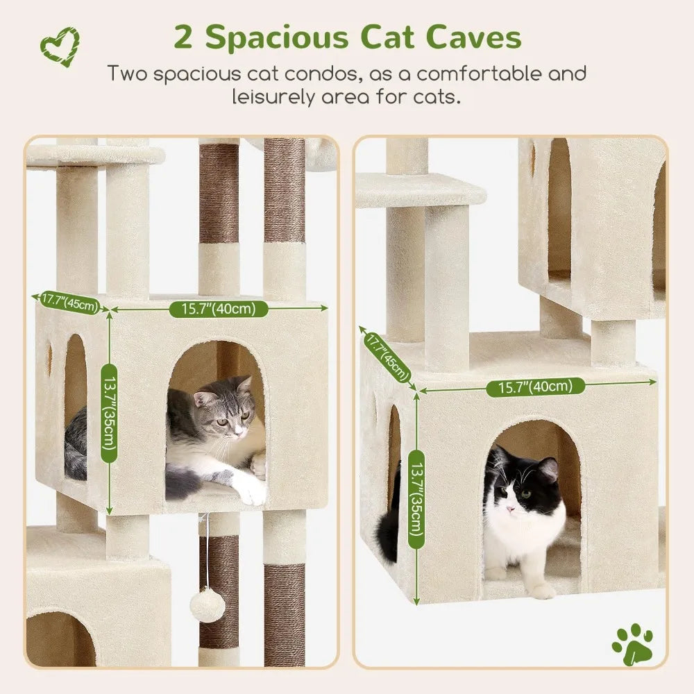 DAFIFY Sturdy Indoor Cat Tower With Scratching Posts