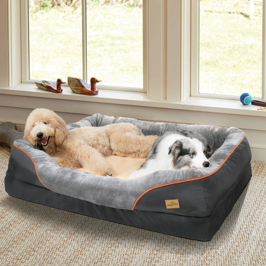 BINGOPAW Large Dog Bed Anti Allergy Warm Fleece Waterproof