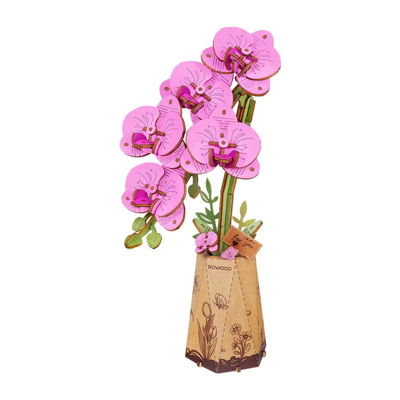 Robotime Wooden Flower Bouquet DIY Puzzle Gifts For Friends