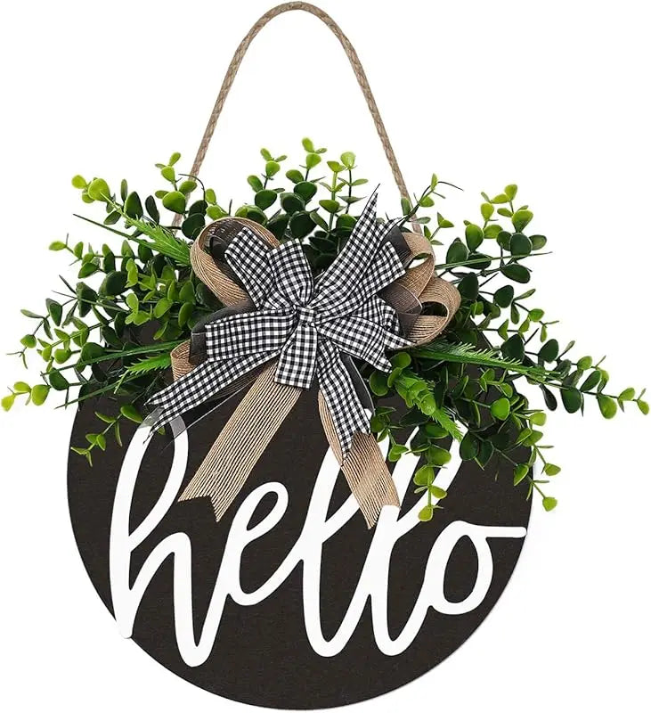 Hign Concerned Wooden Hello Welcome Sign Farmhouse Porch