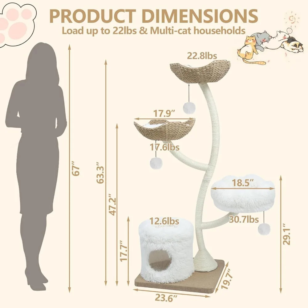 Cat Tree Tower for Indoor Cats by NoEnName