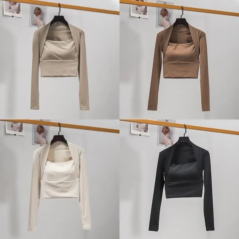 CN Fitness Chest Cushion Long Sleeve Top For Women Yoga