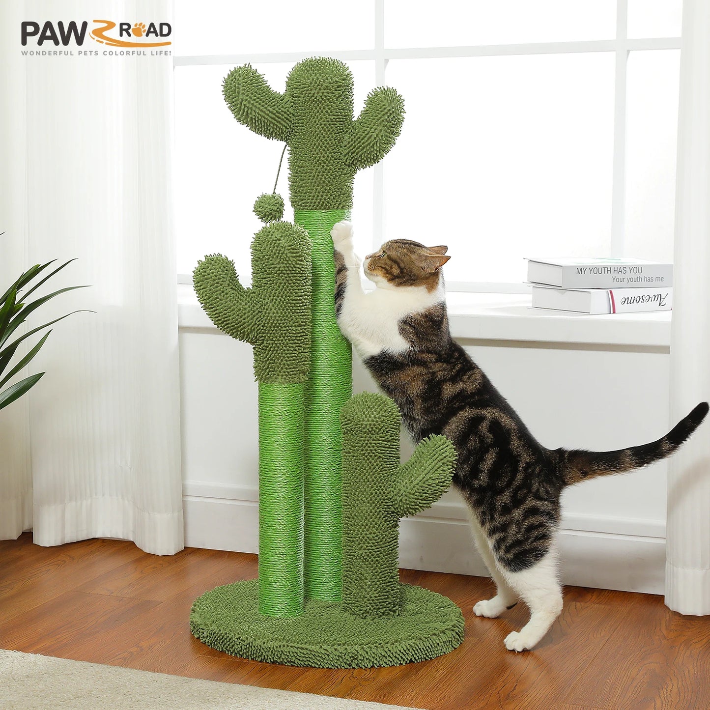 PEQULTICN Cactus Cat Tree With Large Condo And Hammock