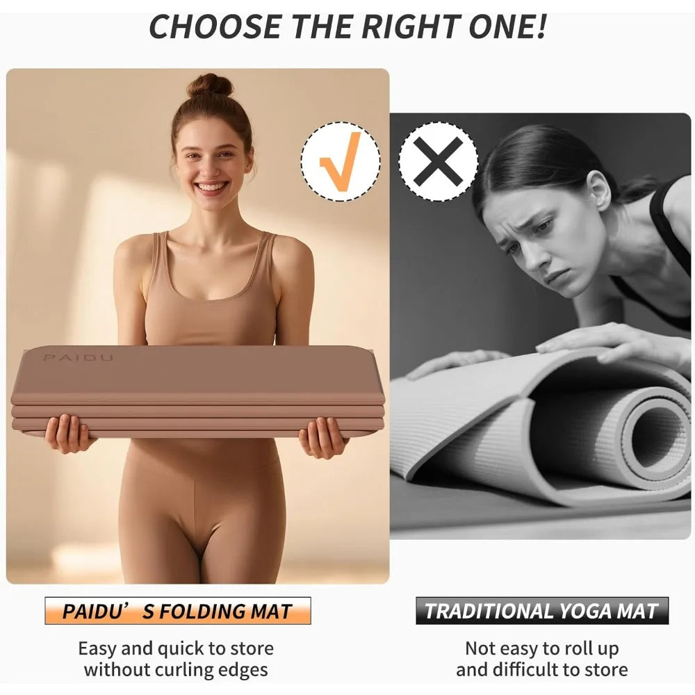 PAIDUT Non Slip Thick Foldable Yoga Mat TPE For Fitness