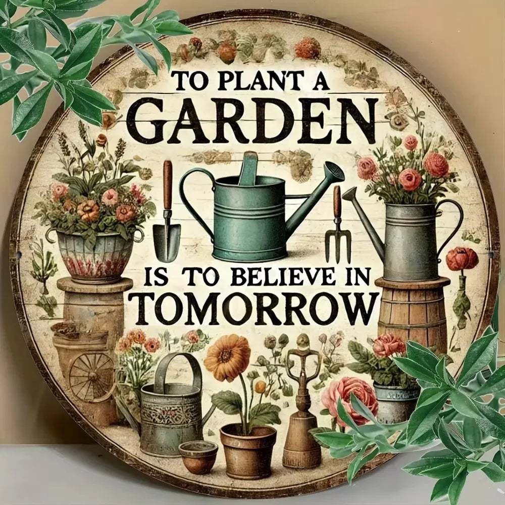 HELLOYOUNG Believe In Tomorrow Garden Art Plaque Gardeners
