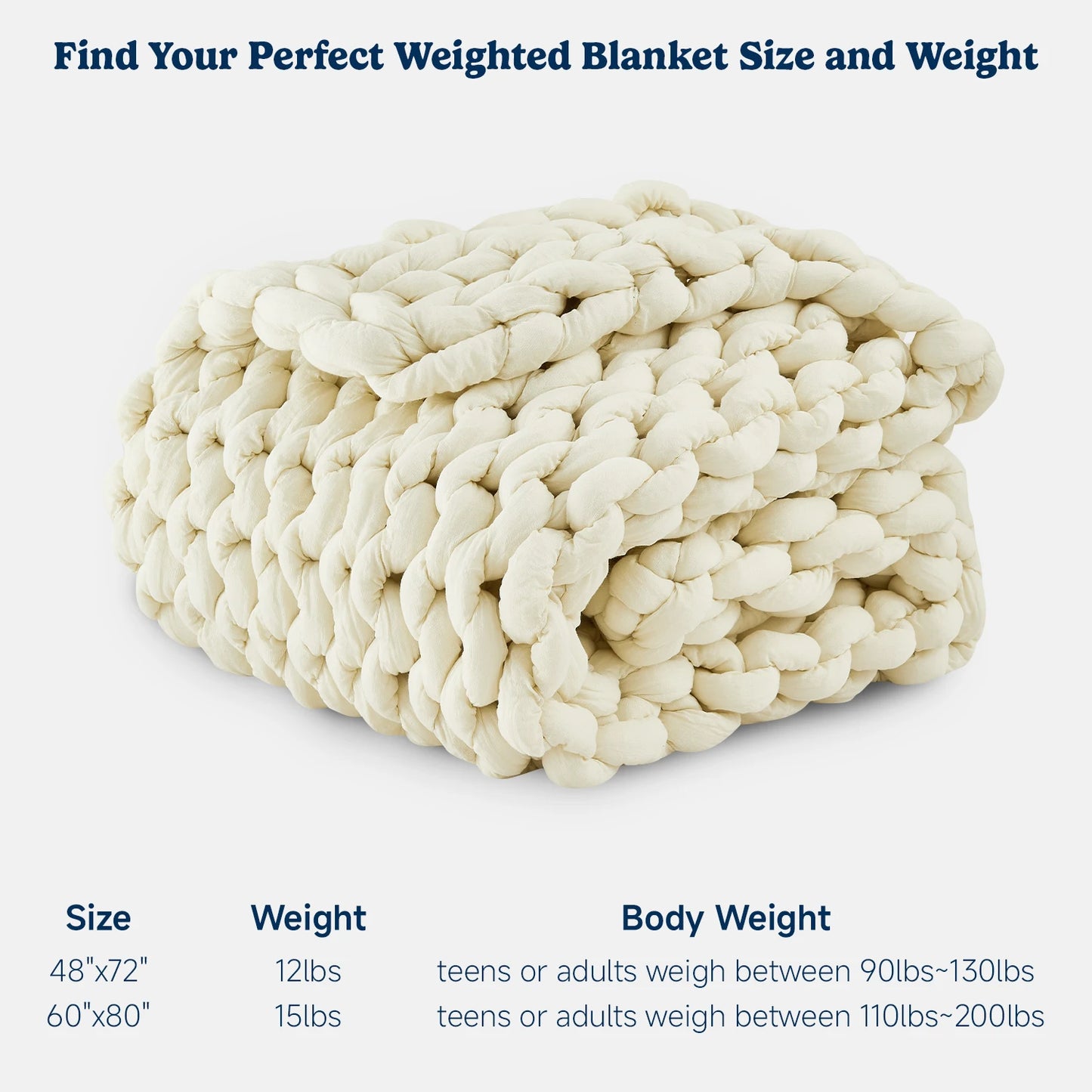 Simple Opulence Chunky Knit Weighted Blanket For Adults