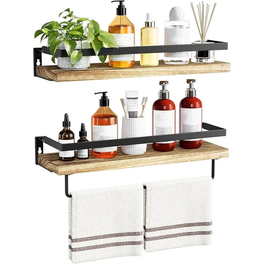 Hign Concerned Wall Mounted Wood Floating Shelves Set