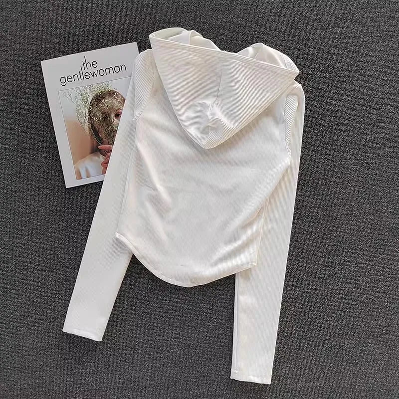 Womens Hooded Fitness Cardigan Quick Dry Sports Jacket