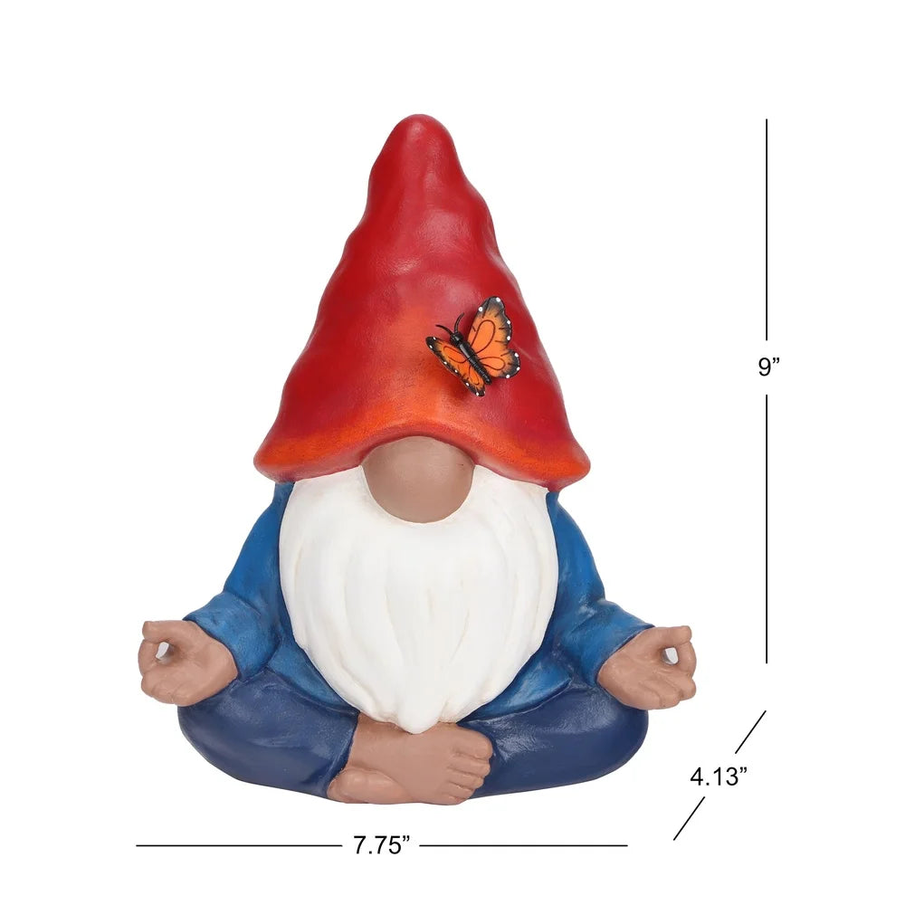 XMSJ Outdoor Meditating Gnome Statue Garden Decor