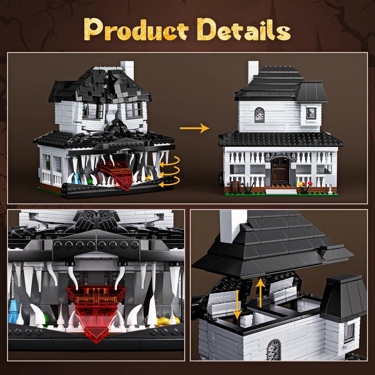 BuildMoc Haunted House LED Brick Model For Halloween Gifts