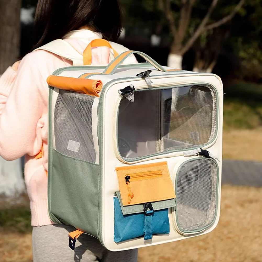 Shunmaii Dog Cat Travel Carrier Backpack Ventilated Mesh